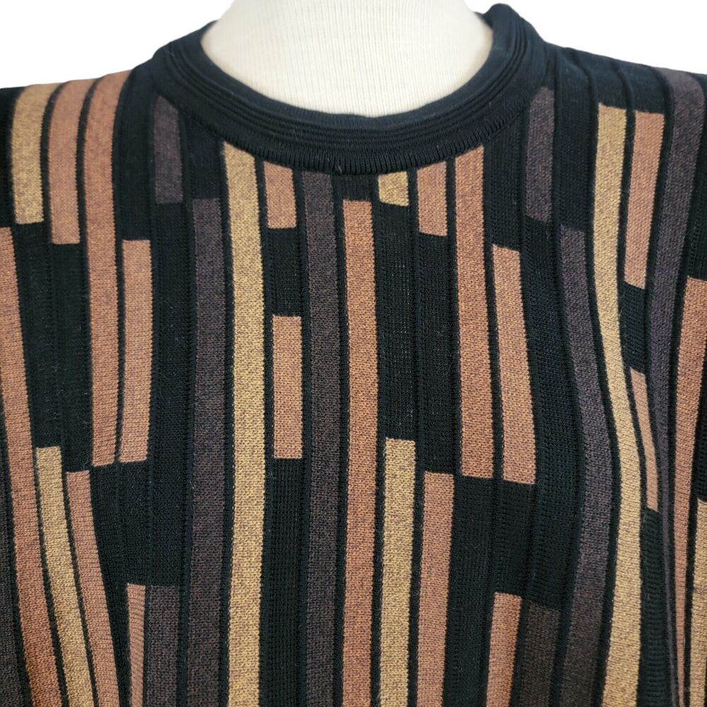 Tundra Canada Sweater Mens Extra Large Black Vintage Dad 3D Pullover Cosby - Picture 3 of 8